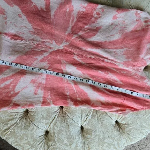 Haris Cotton Brand Dress Tie-Dye Linen Shift Sz. S Red/Pink/White Blend - Picture 9 of 13